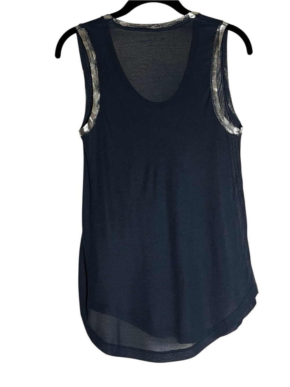 Zadig & Voltaire Tam Foil Navy Lightweight Tank Top Small NWOT - Picture 4 of 7